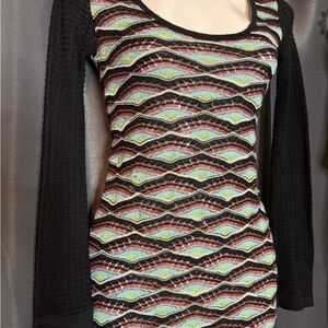 Missoni Knit Dress with Black Sleeves